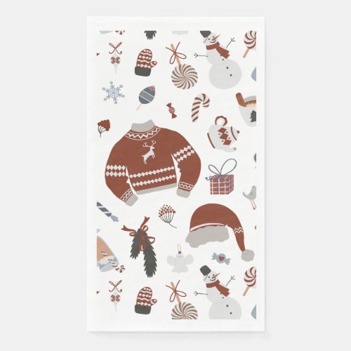 Retro Christmas Sweater Pattern  Paper Guest Towels