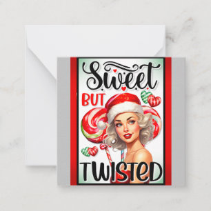 Retro Christmas Sweet n Twisted Pinup Note Card