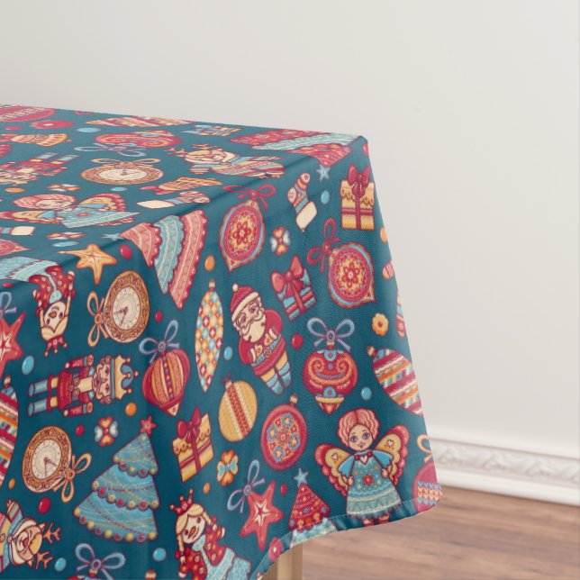 Retro Christmas Tablecloth (In Situ)