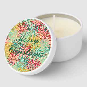 Retro Christmas Tinsel PomPoms Mini Candle Favors