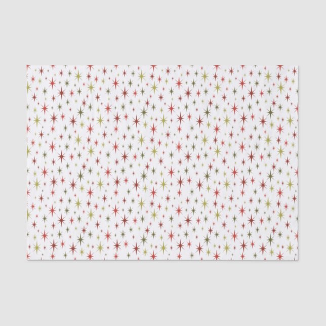 Retro Christmas Tissue Paper 1950s Stars (Front)