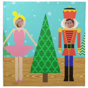 Retro Christmas Toy Parade Photo Cloth Napkins