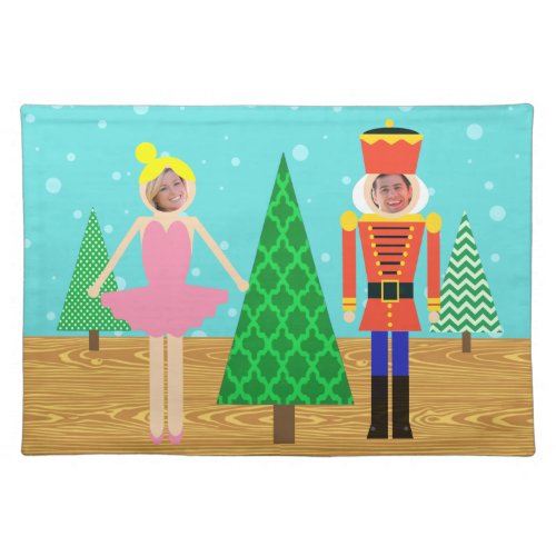 Retro Christmas Toy Parade Photo Cloth Placemat