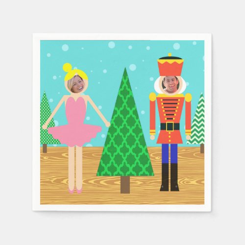 Retro Christmas Toy Parade Photo Paper Napkins