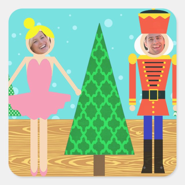 Retro Christmas Toy Parade Photo Stickers (Front)