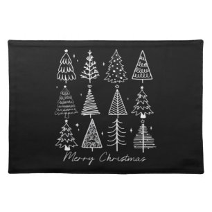 Retro Christmas Tree Classic Cloth Placemat