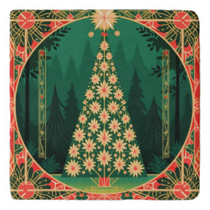 Retro Christmas Tree Decoration Trivet