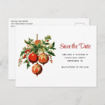 Retro Christmas Tree Decorations Save the Date Invitation Postcard