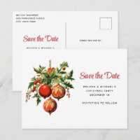 Retro Christmas Tree Decorations Save the Date