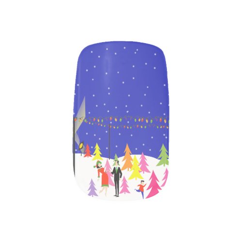 Retro Christmas Tree Farm Minx Nail Art Stickers