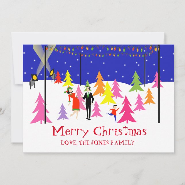 Retro Christmas Tree Farm Photo Card (Front)