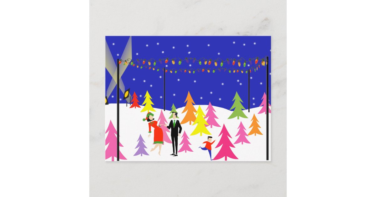 Retro Christmas Tree Farm Postcard 