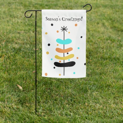 Retro Christmas Tree Garden Flag