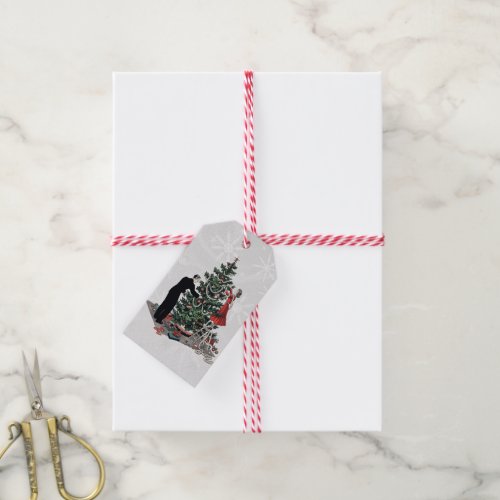 Retro Christmas Tree Gift Tags