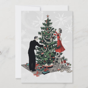 Retro Christmas Tree Holiday Card