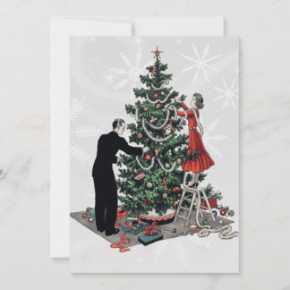 Retro Christmas Tree Holiday Card