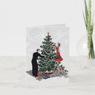 Retro Christmas Tree Holiday Card