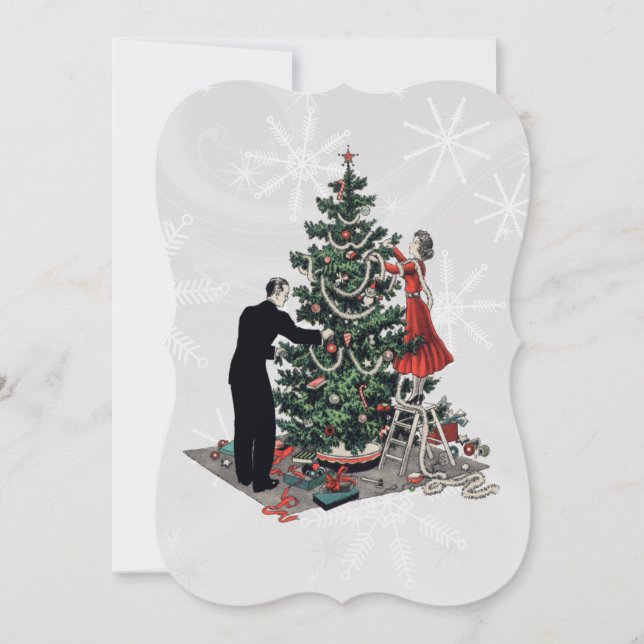 Retro Christmas Tree Invitation (Front)