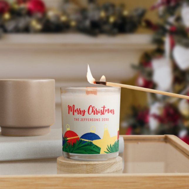 Retro Christmas tree ornaments Scented Candle (Traditional Christmas custom candle with Christmas tree ornaments)