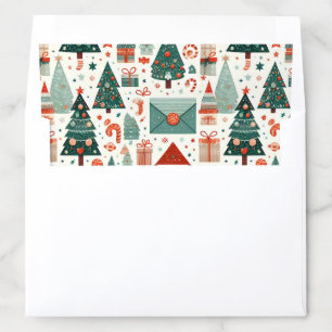 Retro Christmas Trees and Ornaments Envelope Liner