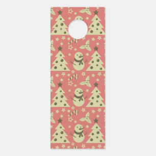 Retro Christmas trees holly berry star candy cane Door Hanger