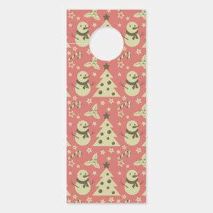 Retro Christmas trees holly berry star candy cane Door Hanger