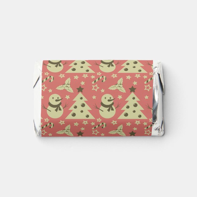 Retro Christmas trees holly berry star candy cane  Hershey's Miniatures (Front)