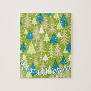 Retro Christmas Trees Jigsaw Puzzle