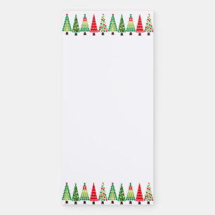 Retro Christmas Trees Magnetic Notepad
