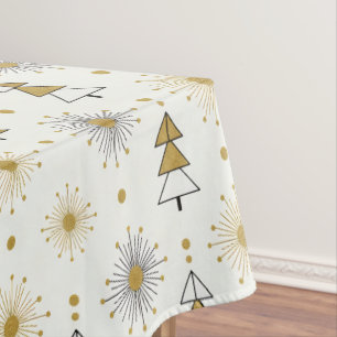 “Retro Christmas Trees   Mid Century Modern Tablecloth