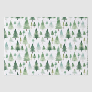 Retro Christmas Trees Tissue Paper