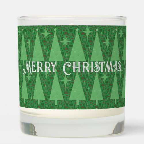 Retro Christmas Trees Vintage Holiday Green Scented Candle