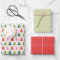 Retro Christmas Trees Wrapping Paper Sheets