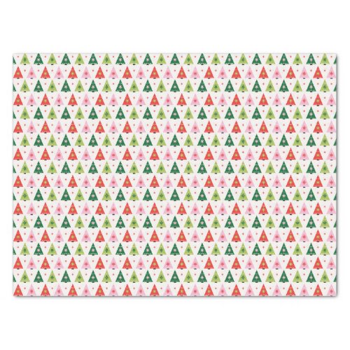 Retro Christmas Trees Wrapping Paper Sheets