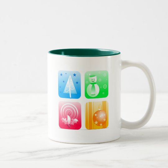 Retro Christmas Two-Tone Coffee Mug