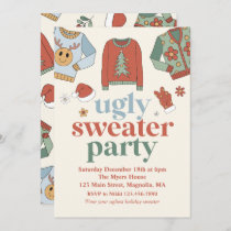 Retro Christmas Ugly Sweater Party Invitation