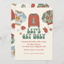 Retro Christmas Ugly Sweater Party Invitation