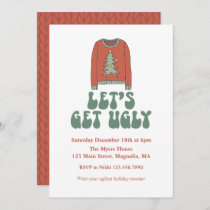 Retro Christmas Ugly Sweater Party Invitation