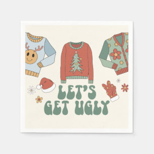 Retro Christmas Ugly Sweater Party Napkins