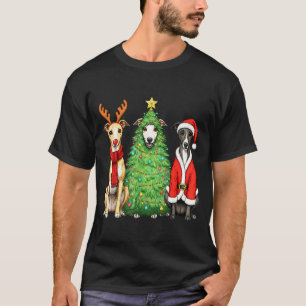 Retro Christmas Whippet Santa Reindeer Dog Lover T-Shirt