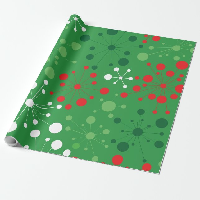 Retro Christmas Wrapping Paper (Unrolled)