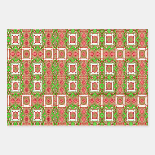 Retro Christmas Wrapping Paper Sheets (Front)