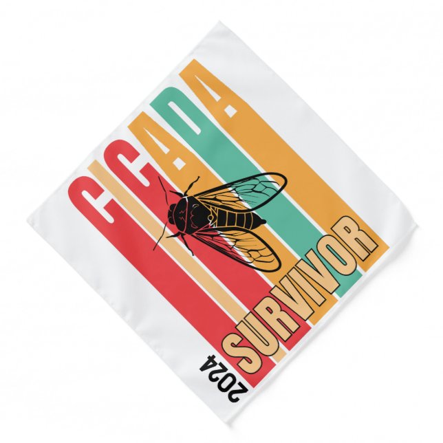 Retro CICADA SURVIVOR Bandana (Front)