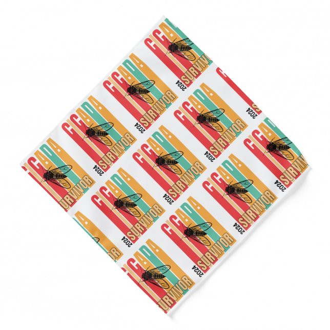 Retro CICADA SURVIVOR Custom 2024 Bandana (Front)