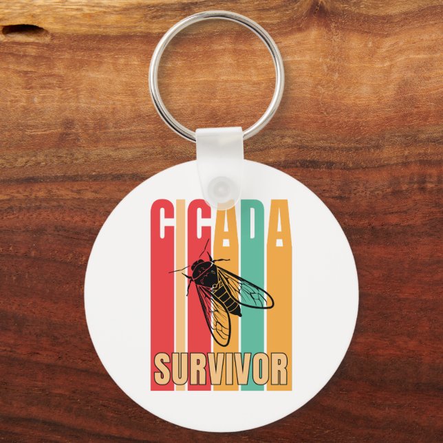 Retro CICADA SURVIVOR  Keychain (Front)