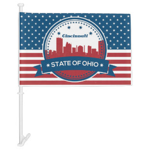Retro Cincinnati Ohio American Flag
