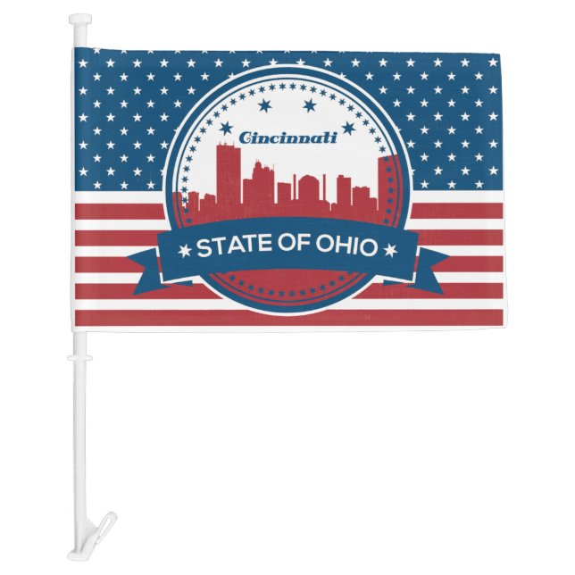 Retro Cincinnati Ohio American Flag (Front)