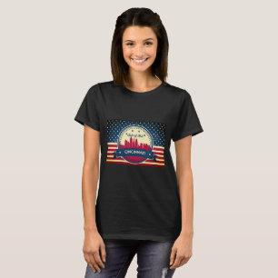 Retro Cincinnati Ohio Skyline T-Shirt