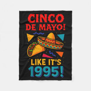 Retro cinco de mayo mexican party fleece blanket