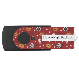 Retro Cinema Movie Night Backup USB Flash Drive